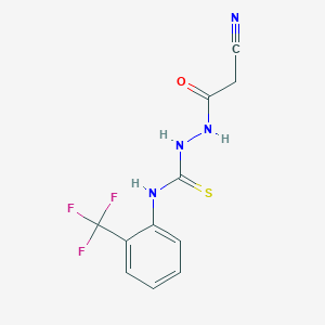 molecular formula C11H9F3N4OS B4571959 2-(cyanoacetyl)-N-[2-(trifluoromethyl)phenyl]hydrazinecarbothioamide 