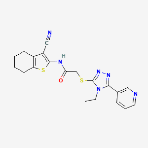 molecular formula C20H20N6OS2 B4571960 N-(3-氰基-4,5,6,7-四氢-1-苯并噻吩-2-基)-2-{[4-乙基-5-(3-吡啶基)-4H-1,2,4-三唑-3-基]硫代}乙酰胺 