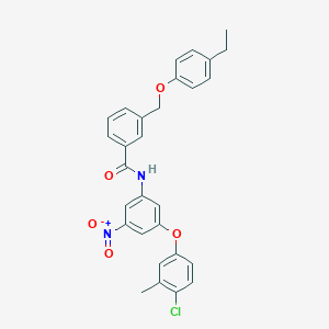 N-[3-(4-chloro-3-methylphenoxy)-5-nitrophenyl]-3-[(4-ethylphenoxy)methyl]benzamide