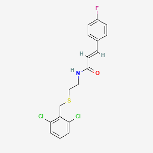 molecular formula C18H16Cl2FNOS B4571970 N-{2-[(2,6-二氯苄基)硫]乙基}-3-(4-氟苯基)丙烯酰胺 