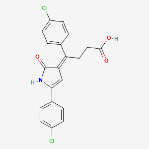 (4Z)-4-(4-chlorophenyl)-4-[5-(4-chlorophenyl)-2-oxo-1H-pyrrol-3-ylidene]butanoic acid