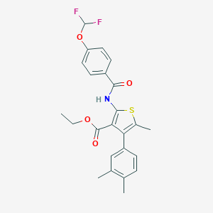 Ethyl 2-({[4-(difluoromethoxy)phenyl]carbonyl}amino)-4-(3,4-dimethylphenyl)-5-methylthiophene-3-carboxylate