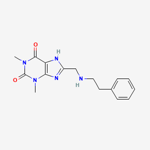 molecular formula C16H19N5O2 B4571990 1,3-dimethyl-8-{[(2-phenylethyl)amino]methyl}-3,7-dihydro-1H-purine-2,6-dione 