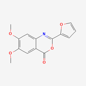 molecular formula C14H11NO5 B4571993 2-(2-呋喃基)-6,7-二甲氧基-4H-3,1-苯并恶嗪-4-酮 