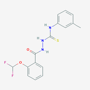 molecular formula C16H15F2N3O2S B457200 1-[[[2-(Difluoromethoxy)phenyl]-oxomethyl]amino]-3-(3-methylphenyl)thiourea 