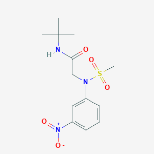 molecular formula C13H19N3O5S B4572007 N~1~-(叔丁基)-N~2~-(甲磺酰基)-N~2~-(3-硝基苯基)甘氨酰胺 