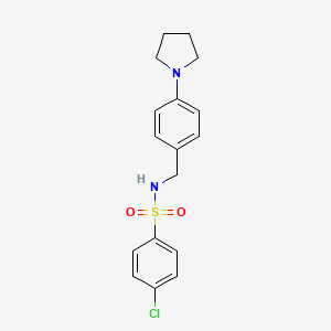 molecular formula C17H19ClN2O2S B4572011 4-氯-N-[4-(1-吡咯烷基)苄基]苯磺酰胺 