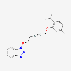 molecular formula C21H23N3O2 B4572040 1-{[5-(2-异丙基-5-甲基苯氧基)-3-戊炔-1-基]氧基}-1H-1,2,3-苯并三唑 