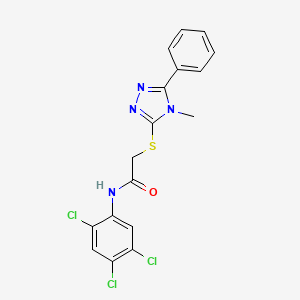 2-[(4-methyl-5-phenyl-4H-1,2,4-triazol-3-yl)sulfanyl]-N-(2,4,5-trichlorophenyl)acetamide