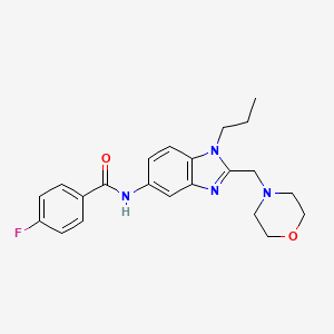 molecular formula C22H25FN4O2 B4572069 4-氟-N-[2-(4-吗啉基甲基)-1-丙基-1H-苯并咪唑-5-基]苯甲酰胺 