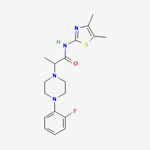 molecular formula C18H23FN4OS B4572090 N-(4,5-dimethyl-1,3-thiazol-2-yl)-2-[4-(2-fluorophenyl)piperazin-1-yl]propanamide 