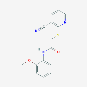 molecular formula C15H13N3O2S B4572102 2-[(3-氰基-2-吡啶基)硫代]-N-(2-甲氧基苯基)乙酰胺 