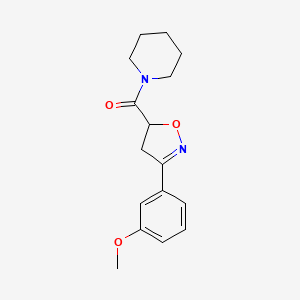 1-[3-(3-METHOXYPHENYL)-4,5-DIHYDRO-1,2-OXAZOLE-5-CARBONYL]PIPERIDINE