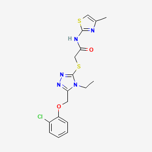 2-({5-[(2-chlorophenoxy)methyl]-4-ethyl-4H-1,2,4-triazol-3-yl}thio)-N-(4-methyl-1,3-thiazol-2-yl)acetamide