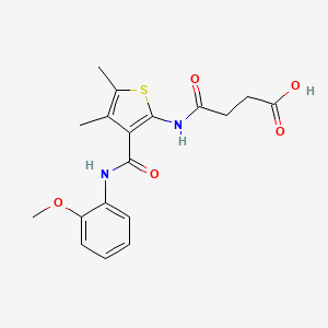 molecular formula C18H20N2O5S B4572125 4-[(3-{[(2-甲氧基苯基)氨基]羰基}-4,5-二甲基-2-噻吩基)氨基]-4-氧代丁酸 