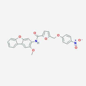 molecular formula C25H18N2O7 B457214 N-(2-methoxydibenzo[b,d]furan-3-yl)-5-[(4-nitrophenoxy)methyl]furan-2-carboxamide 
