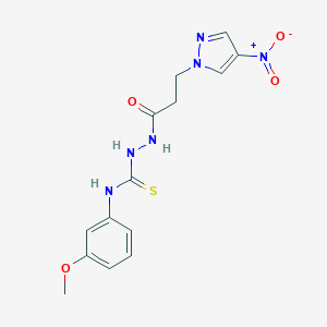 molecular formula C14H16N6O4S B457215 1-(3-Methoxyphenyl)-3-[[3-(4-nitro-1-pyrazolyl)-1-oxopropyl]amino]thiourea 