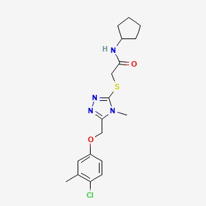 2-({5-[(4-chloro-3-methylphenoxy)methyl]-4-methyl-4H-1,2,4-triazol-3-yl}sulfanyl)-N-cyclopentylacetamide