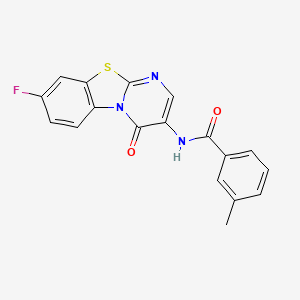 molecular formula C18H12FN3O2S B4572159 N-(8-氟-4-氧代-4H-嘧啶并[2,1-b][1,3]苯并噻唑-3-基)-3-甲基苯甲酰胺 