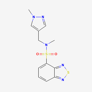 molecular formula C12H13N5O2S2 B4572165 N-methyl-N-[(1-methyl-1H-pyrazol-4-yl)methyl]-2,1,3-benzothiadiazole-4-sulfonamide 