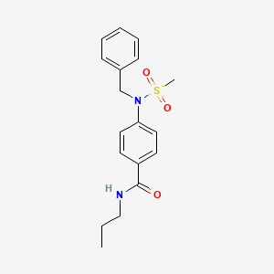 molecular formula C18H22N2O3S B4572167 4-[苄基(甲磺酰)氨基]-N-丙基苯甲酰胺 