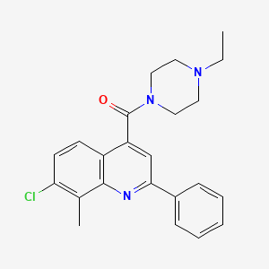 molecular formula C23H24ClN3O B4572185 7-CHLORO-4-(4-ETHYLPIPERAZINE-1-CARBONYL)-8-METHYL-2-PHENYLQUINOLINE 