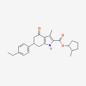 molecular formula C24H29NO3 B4572218 2-methylcyclopentyl 6-(4-ethylphenyl)-3-methyl-4-oxo-4,5,6,7-tetrahydro-1H-indole-2-carboxylate 