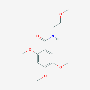 molecular formula C13H19NO5 B4572228 2,4,5-trimethoxy-N-(2-methoxyethyl)benzamide 