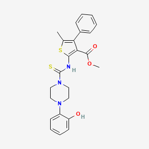 molecular formula C24H25N3O3S2 B4572239 methyl 2-({[4-(2-hydroxyphenyl)-1-piperazinyl]carbonothioyl}amino)-5-methyl-4-phenyl-3-thiophenecarboxylate 