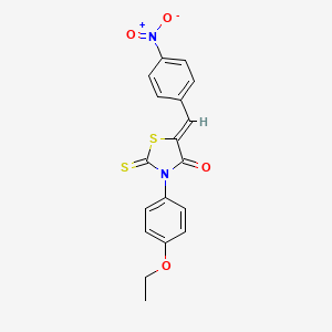 molecular formula C18H14N2O4S2 B4572254 3-(4-乙氧基苯基)-5-(4-硝基苄叉基)-2-硫羰-1,3-噻唑烷-4-酮 