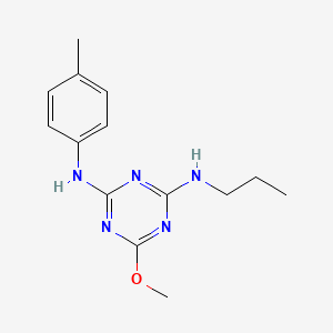 molecular formula C14H19N5O B4572259 6-甲氧基-N-(4-甲苯基)-N'-丙基-1,3,5-三嗪-2,4-二胺 