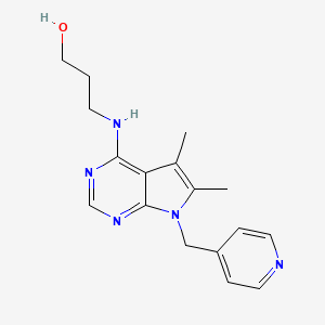 molecular formula C17H21N5O B4572265 3-{[5,6-dimethyl-7-(4-pyridinylmethyl)-7H-pyrrolo[2,3-d]pyrimidin-4-yl]amino}-1-propanol 