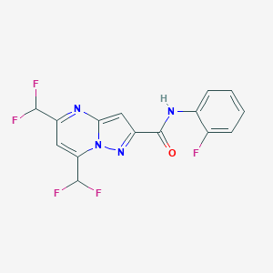 molecular formula C15H9F5N4O B457228 5,7-bis(difluoromethyl)-N-(2-fluorophenyl)pyrazolo[1,5-a]pyrimidine-2-carboxamide 