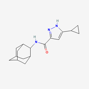 molecular formula C17H23N3O B4572286 N-2-金刚烷基-5-环丙基-1H-吡唑-3-甲酰胺 