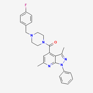 (3,6-DIMETHYL-1-PHENYL-1H-PYRAZOLO[3,4-B]PYRIDIN-4-YL)[4-(4-FLUOROBENZYL)PIPERAZINO]METHANONE