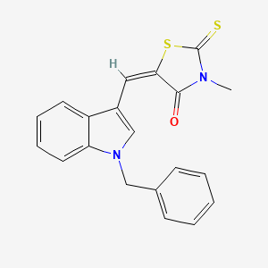 molecular formula C20H16N2OS2 B4572308 5-[(1-苯甲基-1H-吲哚-3-基)亚甲基]-3-甲基-2-硫代-1,3-噻唑烷-4-酮 