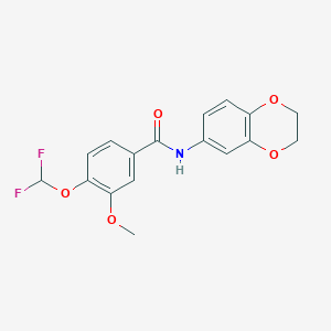 molecular formula C17H15F2NO5 B457231 4-(difluoromethoxy)-N-(2,3-dihydro-1,4-benzodioxin-6-yl)-3-methoxybenzamide 