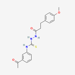 molecular formula C19H21N3O3S B4572315 N-(3-乙酰苯基)-2-[3-(4-甲氧基苯基)丙酰]肼基碳硫酰胺 