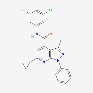 molecular formula C23H18Cl2N4O B4572326 6-cyclopropyl-N-(3,5-dichlorophenyl)-3-methyl-1-phenyl-1H-pyrazolo[3,4-b]pyridine-4-carboxamide 