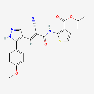 molecular formula C22H20N4O4S B4572329 isopropyl 2-({2-cyano-3-[3-(4-methoxyphenyl)-1H-pyrazol-4-yl]acryloyl}amino)-3-thiophenecarboxylate 