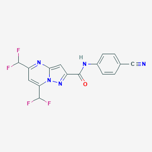molecular formula C16H9F4N5O B457236 N-(4-cyanophenyl)-5,7-bis(difluoromethyl)pyrazolo[1,5-a]pyrimidine-2-carboxamide 