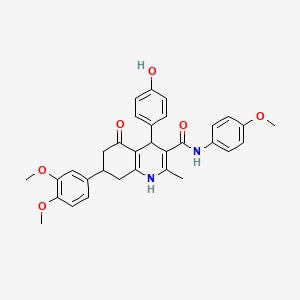 7-(3,4-dimethoxyphenyl)-4-(4-hydroxyphenyl)-N-(4-methoxyphenyl)-2-methyl-5-oxo-1,4,5,6,7,8-hexahydroquinoline-3-carboxamide