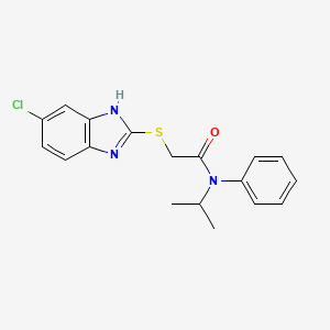 molecular formula C18H18ClN3OS B4572374 2-[(5-氯-1H-苯并咪唑-2-基)硫代]-N-异丙基-N-苯基乙酰胺 