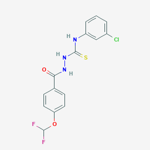 molecular formula C15H12ClF2N3O2S B457238 N-(3-chlorophenyl)-2-[4-(difluoromethoxy)benzoyl]hydrazinecarbothioamide 