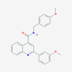molecular formula C25H22N2O3 B457239 N-(4-methoxybenzyl)-2-(3-methoxyphenyl)-4-quinolinecarboxamide 