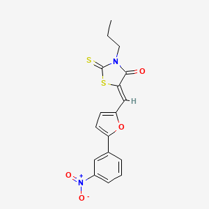 molecular formula C17H14N2O4S2 B4572391 5-{[5-(3-nitrophenyl)-2-furyl]methylene}-3-propyl-2-thioxo-1,3-thiazolidin-4-one 