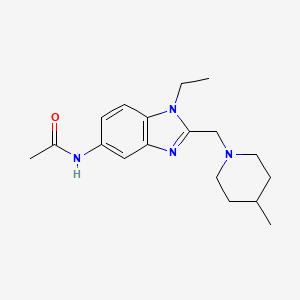 molecular formula C18H26N4O B4572396 N-{1-Ethyl-2-[(4-methylpiperidin-1-YL)methyl]-1H-1,3-benzodiazol-5-YL}acetamide 