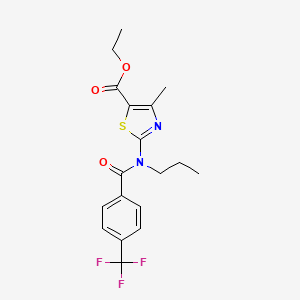 molecular formula C18H19F3N2O3S B4572408 ethyl 4-methyl-2-{propyl[4-(trifluoromethyl)benzoyl]amino}-1,3-thiazole-5-carboxylate 