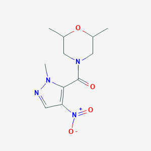 molecular formula C11H16N4O4 B457242 4-({4-nitro-1-methyl-1H-pyrazol-5-yl}carbonyl)-2,6-dimethylmorpholine 