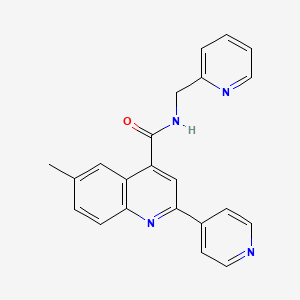 molecular formula C22H18N4O B4572425 6-METHYL-N-[(PYRIDIN-2-YL)METHYL]-2-(PYRIDIN-4-YL)QUINOLINE-4-CARBOXAMIDE 